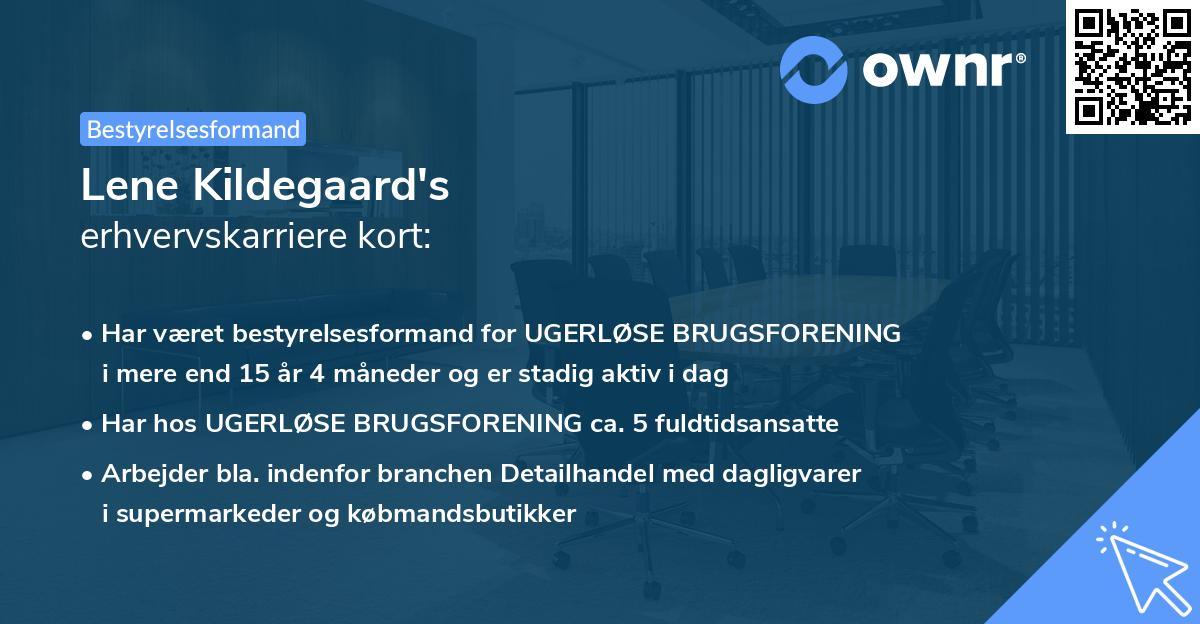 Lene Kildegaard's erhvervskarriere kort