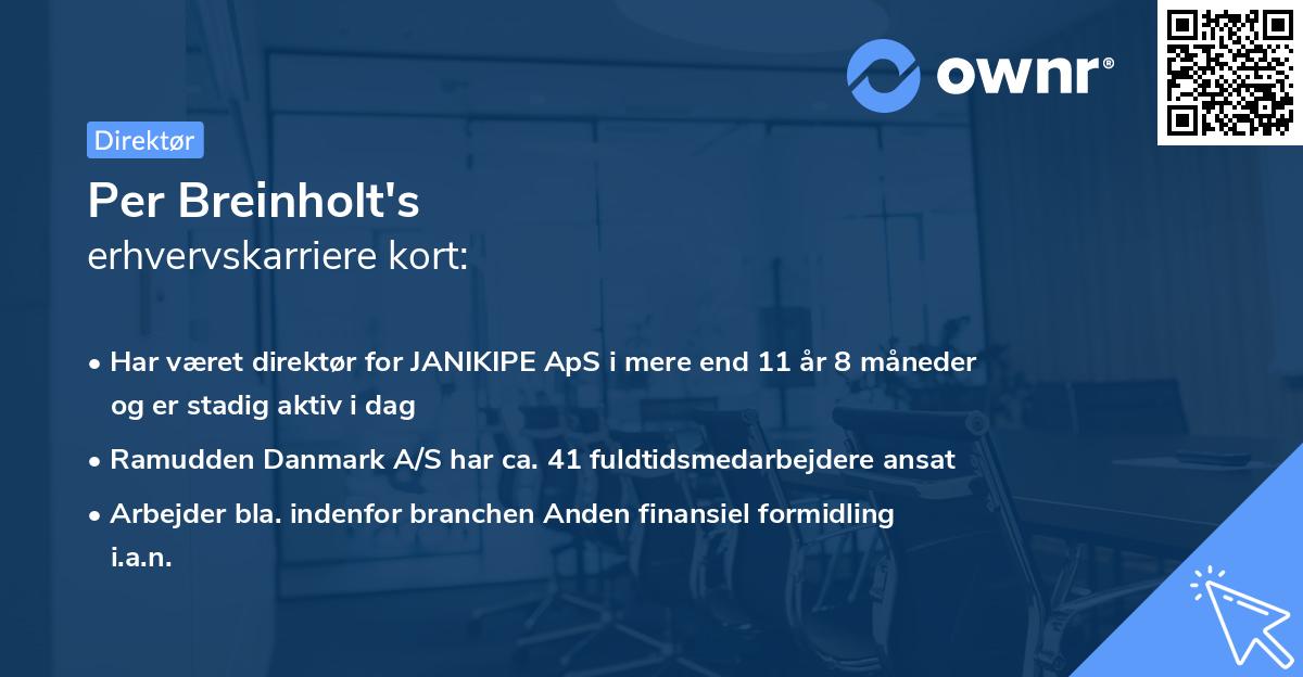 Per Breinholt's erhvervskarriere kort
