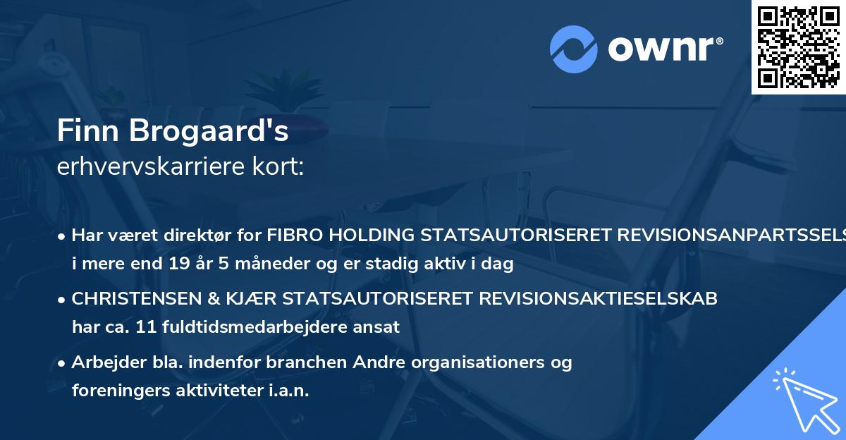 Finn Brogaard's erhvervskarriere kort