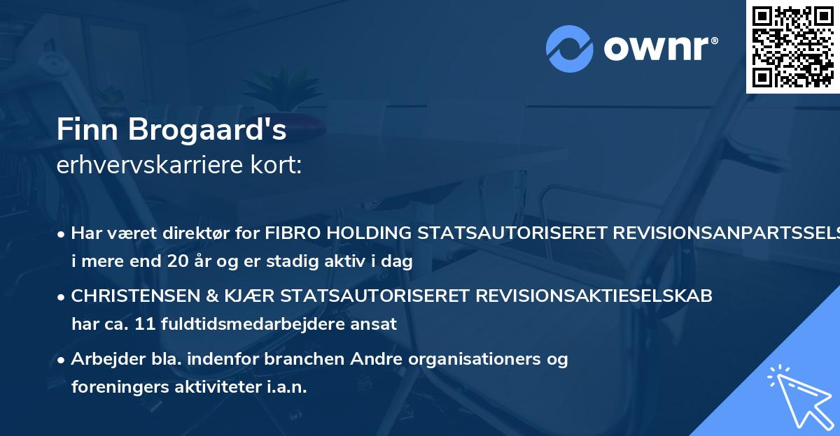 Finn Brogaard's erhvervskarriere kort