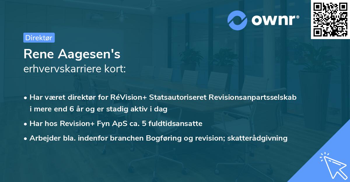 Rene Aagesen's erhvervskarriere kort