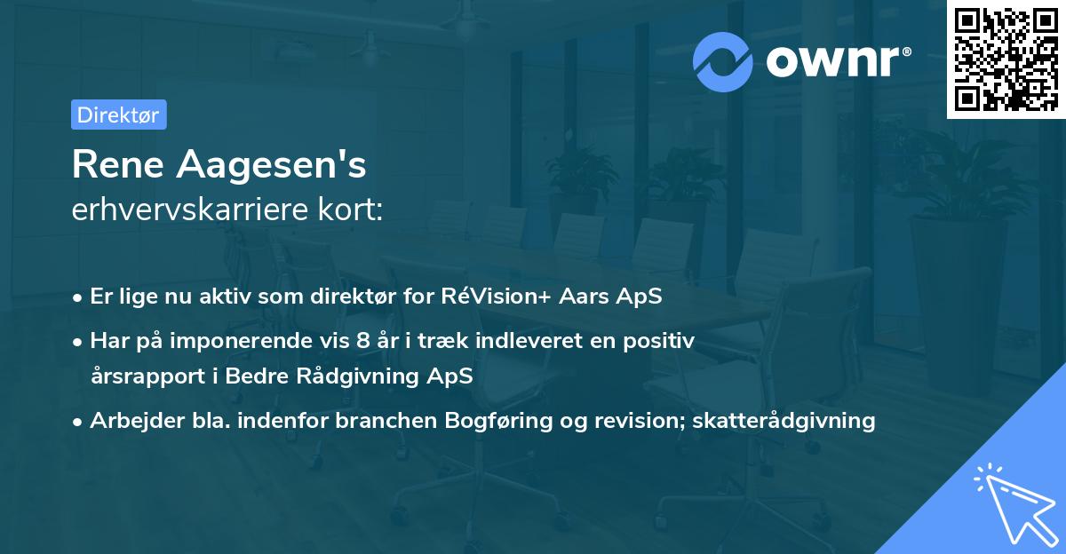 Rene Aagesen's erhvervskarriere kort