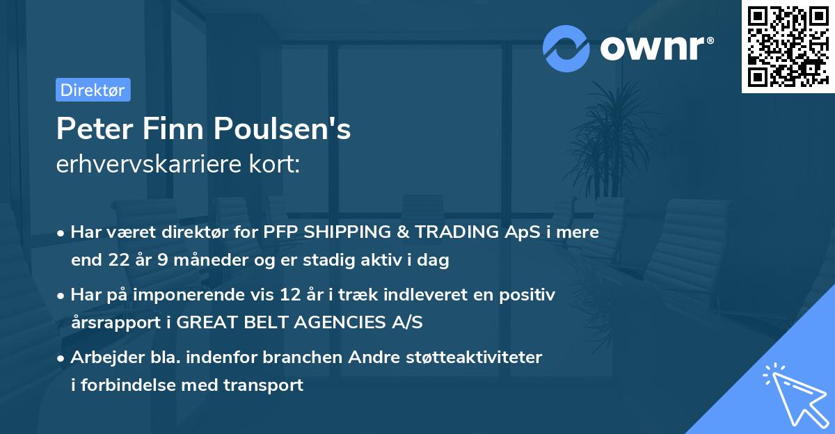 Peter Finn Poulsen's erhvervskarriere kort