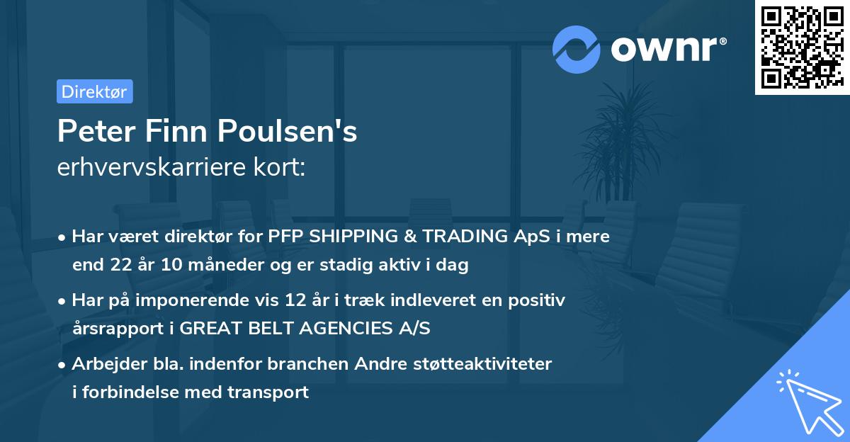 Peter Finn Poulsen's erhvervskarriere kort