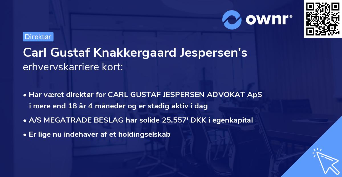 Carl Gustaf Knakkergaard Jespersen's erhvervskarriere kort