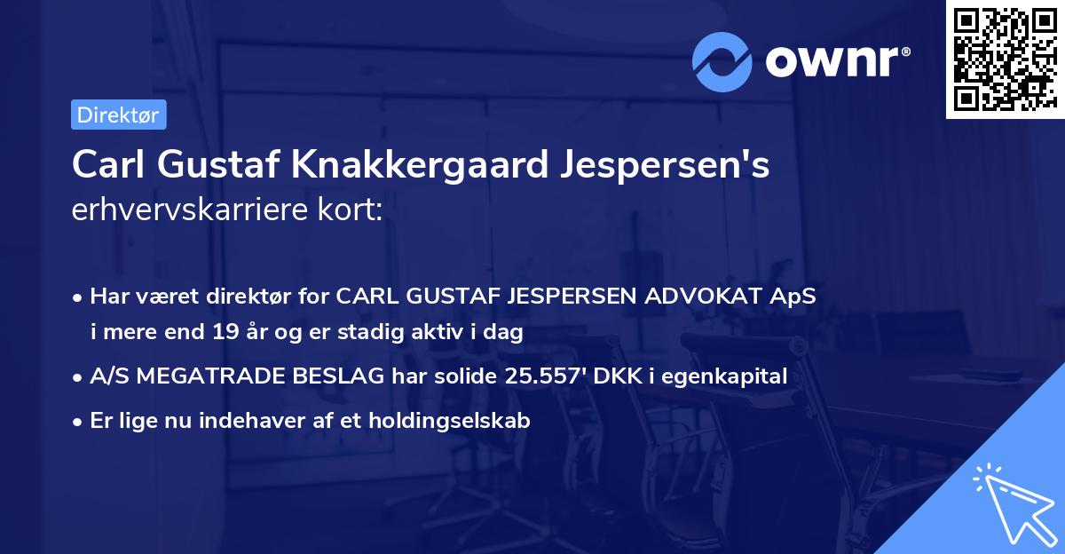 Carl Gustaf Knakkergaard Jespersen's erhvervskarriere kort