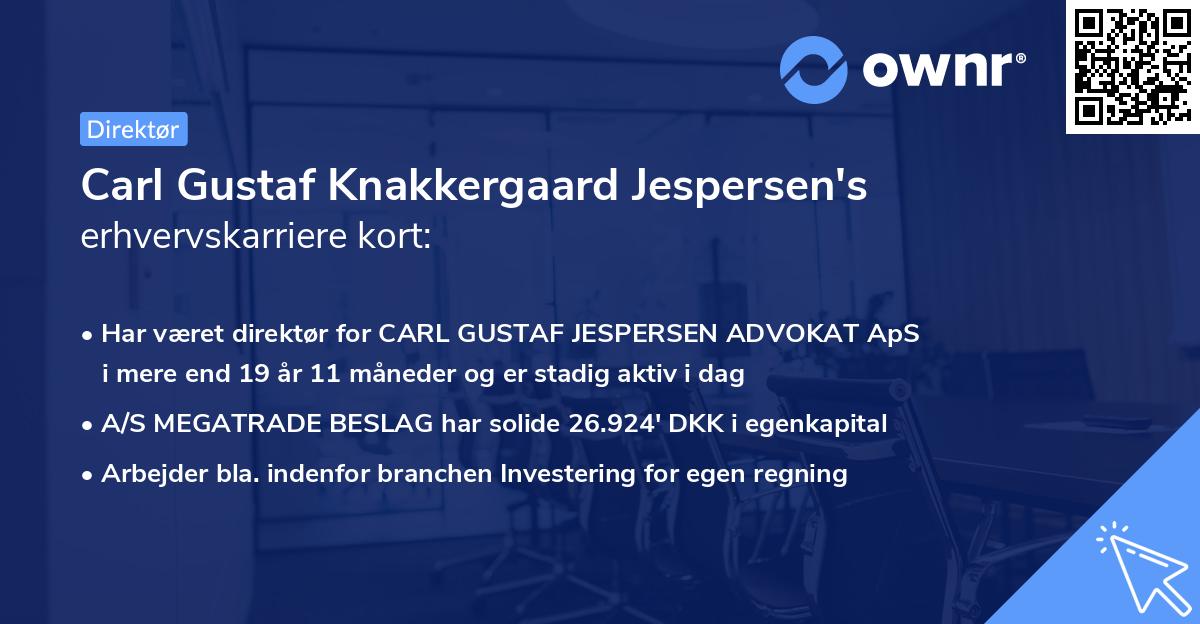 Carl Gustaf Knakkergaard Jespersen's erhvervskarriere kort