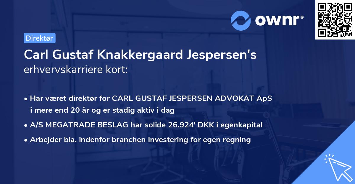 Carl Gustaf Knakkergaard Jespersen's erhvervskarriere kort