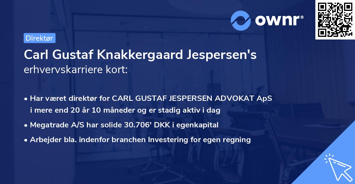 Carl Gustaf Knakkergaard Jespersen's erhvervskarriere kort