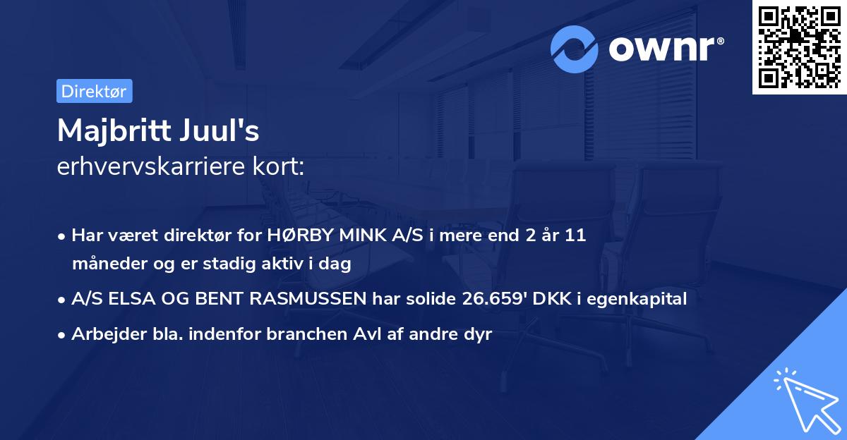 Majbritt Juul's erhvervskarriere kort