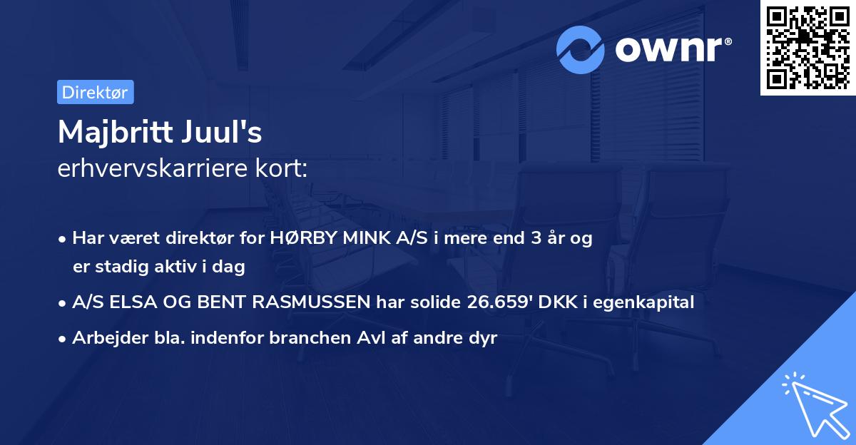 Majbritt Juul's erhvervskarriere kort