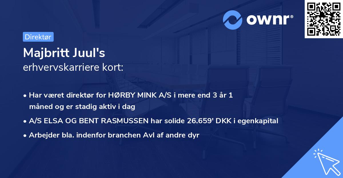 Majbritt Juul's erhvervskarriere kort