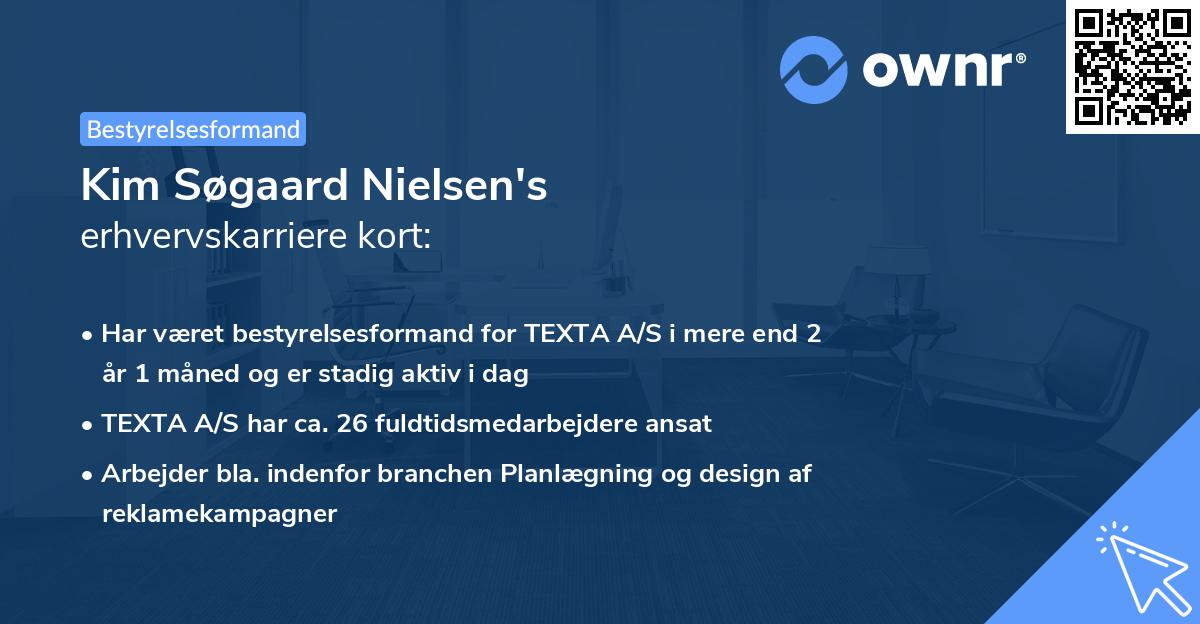 Kim Søgaard Nielsen's erhvervskarriere kort