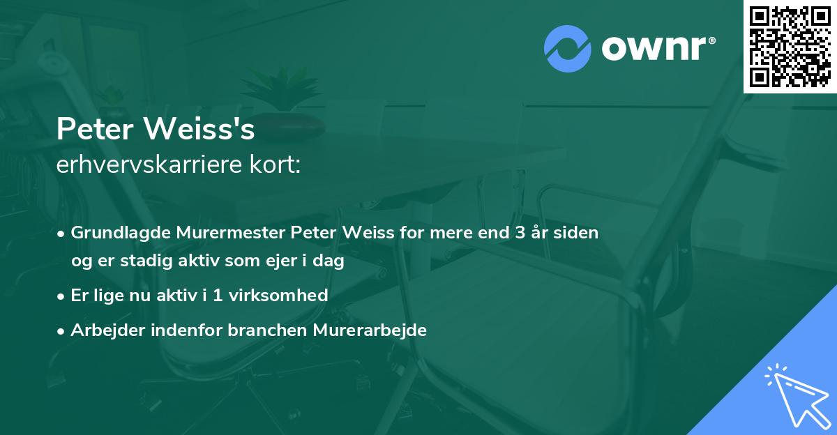 Peter Weiss's erhvervskarriere kort