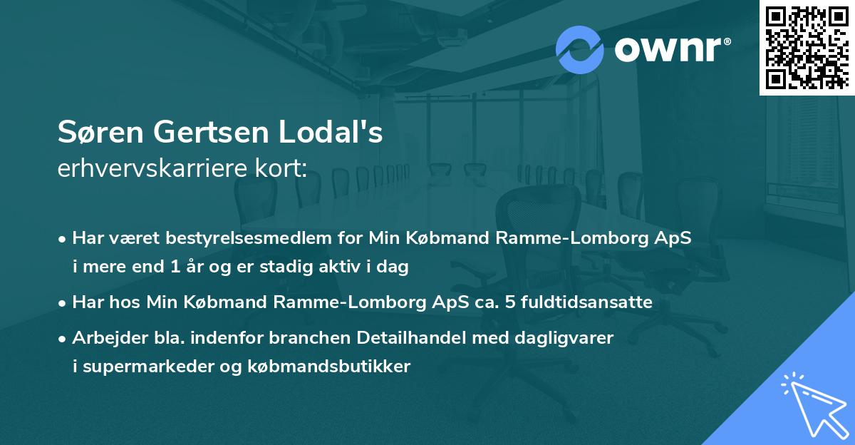 Søren Gertsen Lodal's erhvervskarriere kort