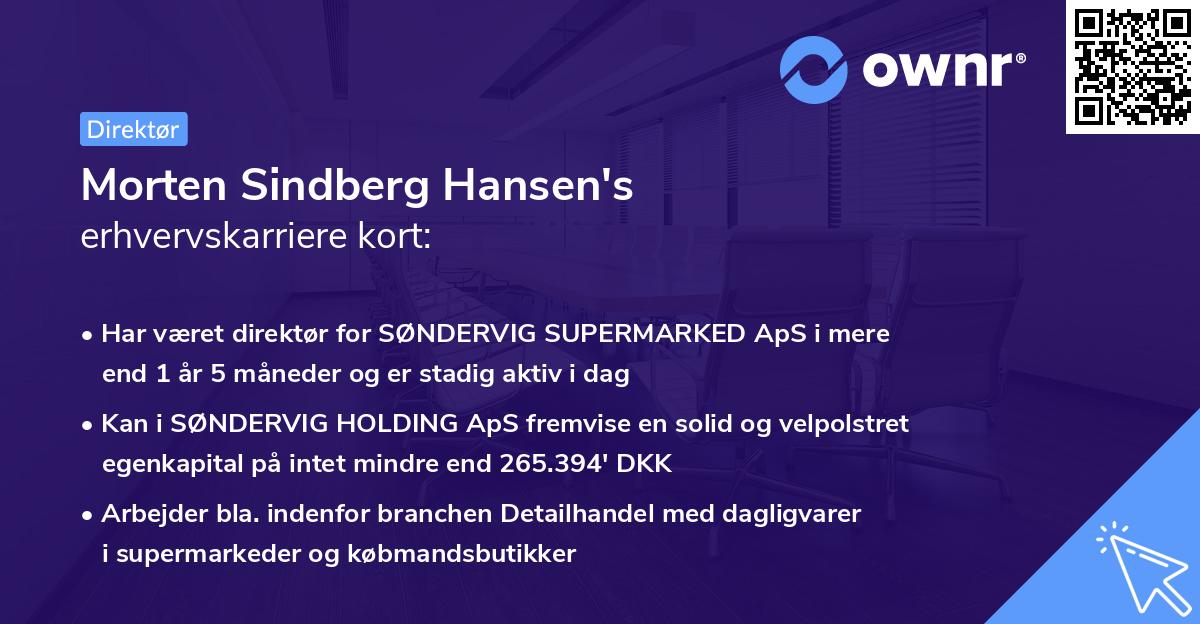 Morten Sindberg Hansen's erhvervskarriere kort