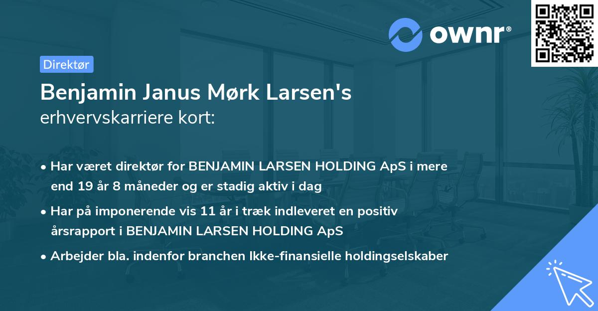Benjamin Janus Mørk Larsen's erhvervskarriere kort