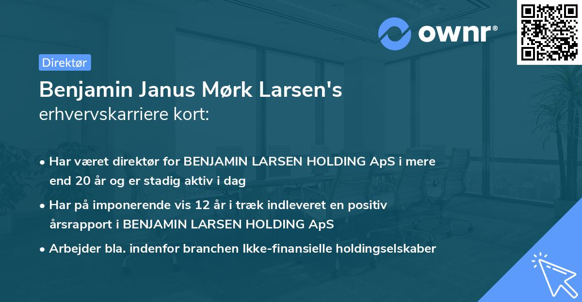 Benjamin Janus Mørk Larsen's erhvervskarriere kort