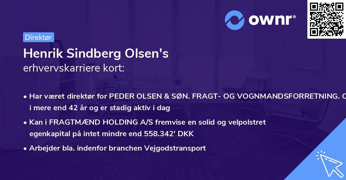 Henrik Sindberg Olsen's erhvervskarriere kort
