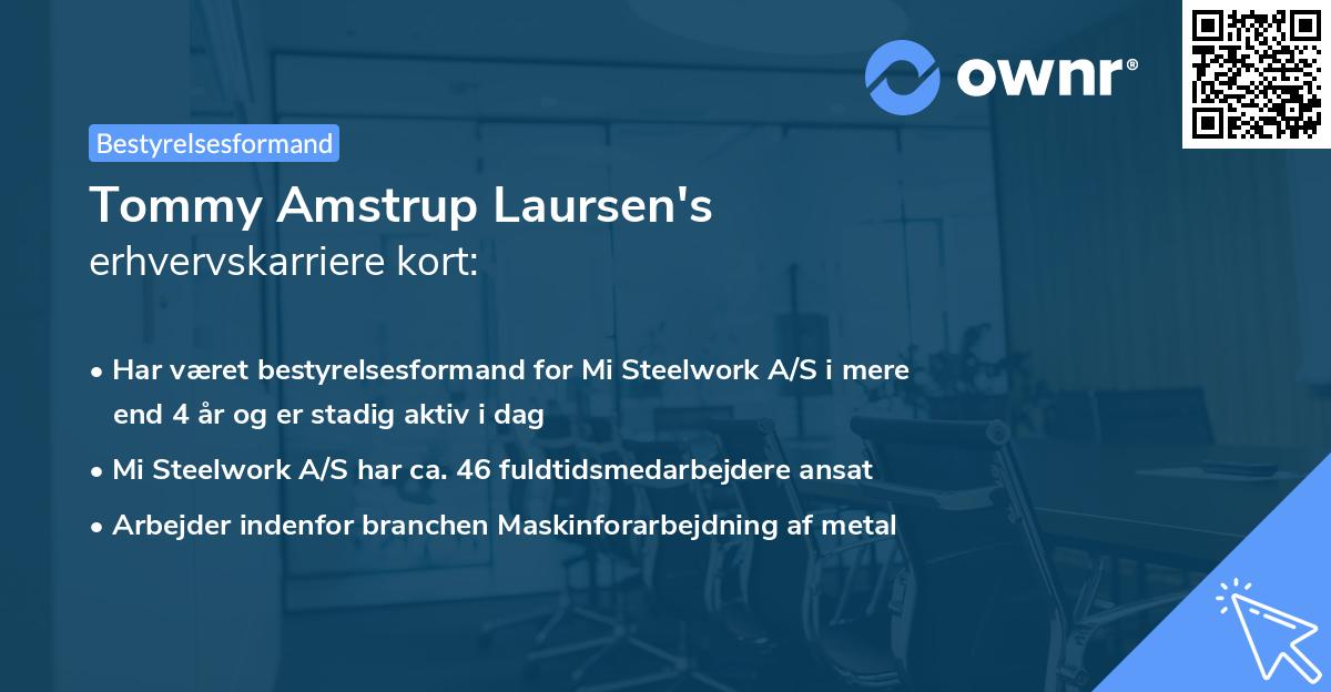 Tommy Amstrup Laursen's erhvervskarriere kort