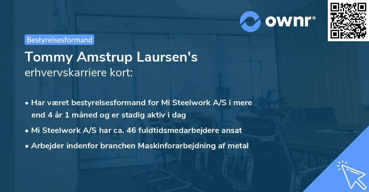 Tommy Amstrup Laursen's erhvervskarriere kort