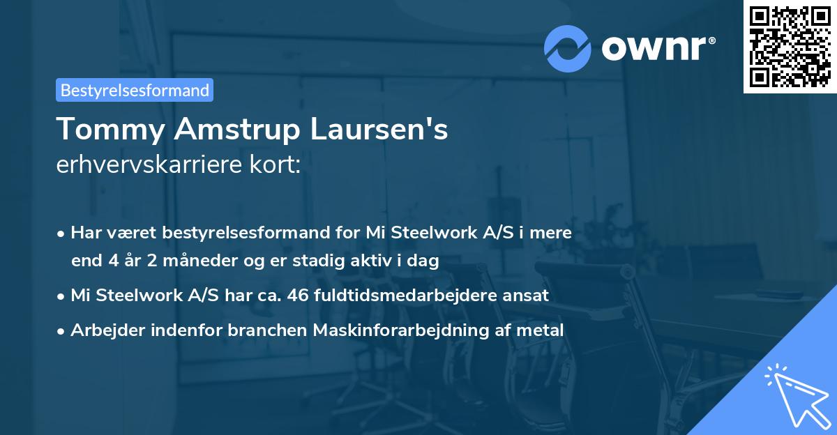 Tommy Amstrup Laursen's erhvervskarriere kort
