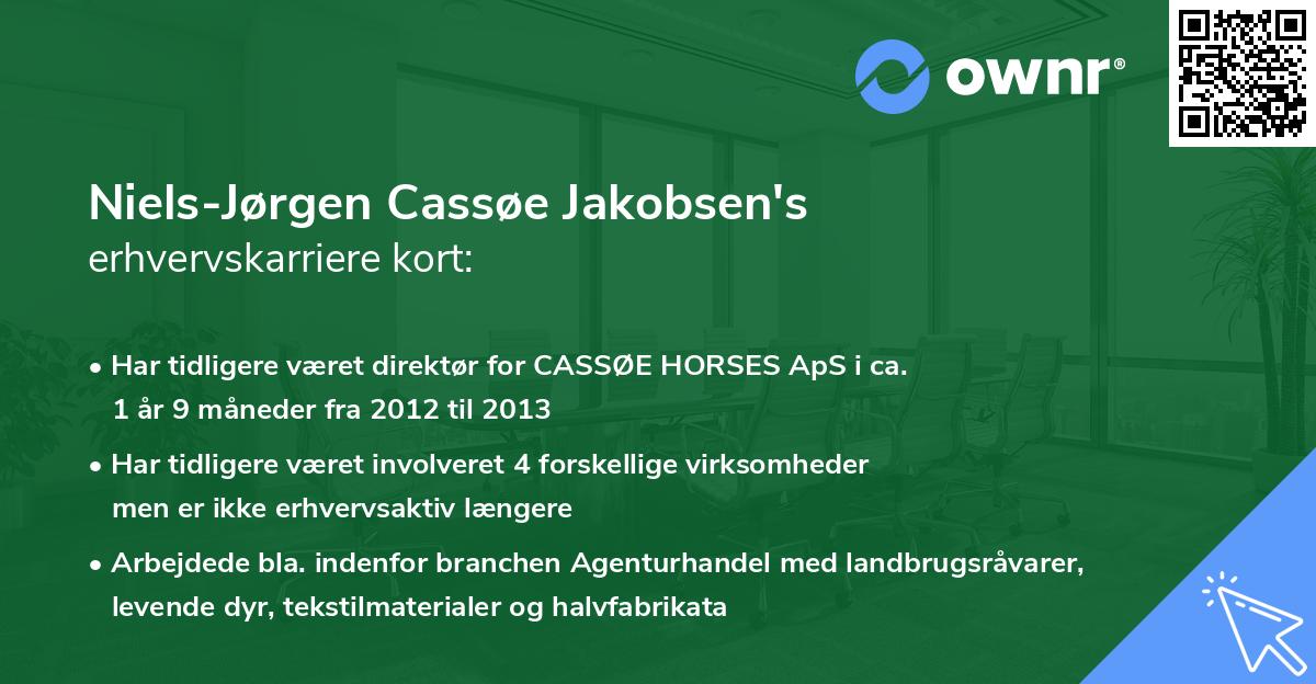 Niels-Jørgen Cassøe Jakobsen's erhvervskarriere kort