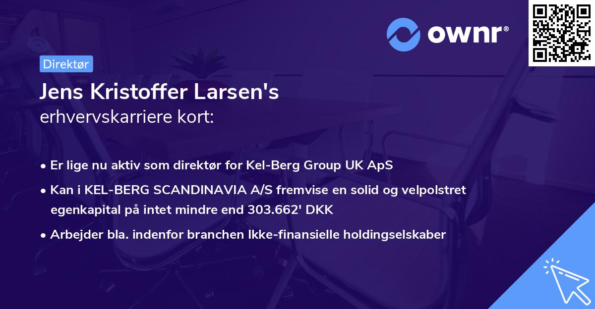 Jens Kristoffer Larsen's erhvervskarriere kort