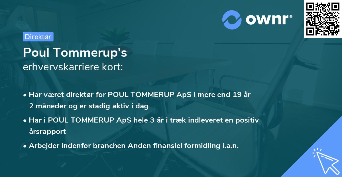 Poul Tommerup's erhvervskarriere kort