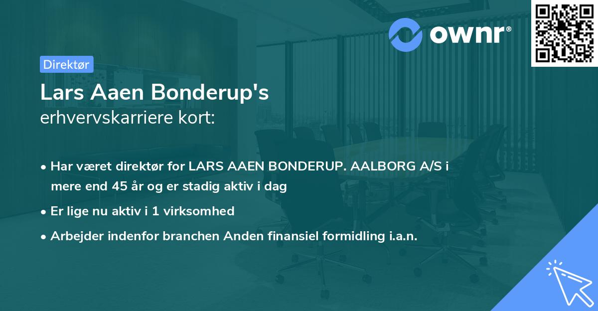 Lars Aaen Bonderup's erhvervskarriere kort
