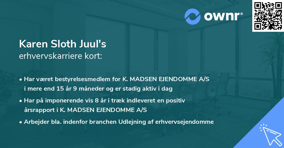 Karen Sloth Juul's erhvervskarriere kort