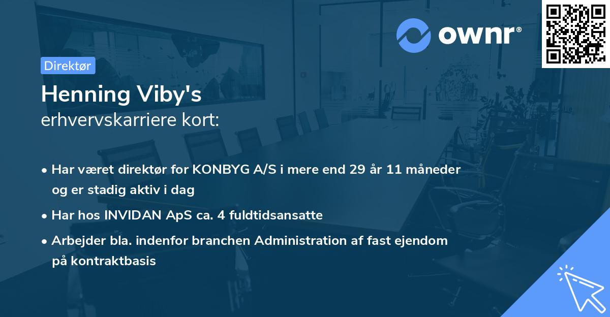 Henning Viby's erhvervskarriere kort