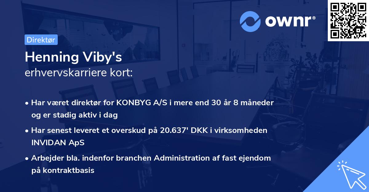 Henning Viby's erhvervskarriere kort