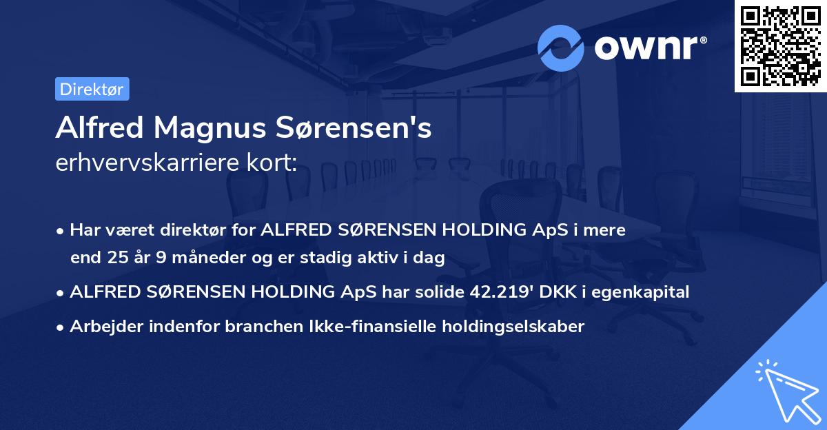 Alfred Magnus Sørensen's erhvervskarriere kort