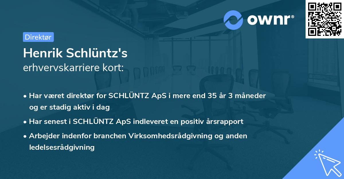 Henrik Schlüntz's erhvervskarriere kort