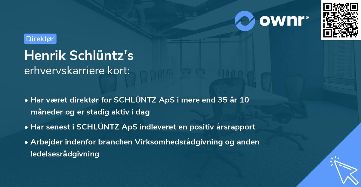 Henrik Schlüntz's erhvervskarriere kort