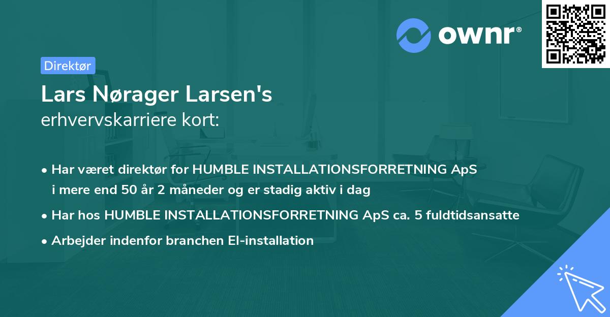 Lars Nørager Larsen's erhvervskarriere kort