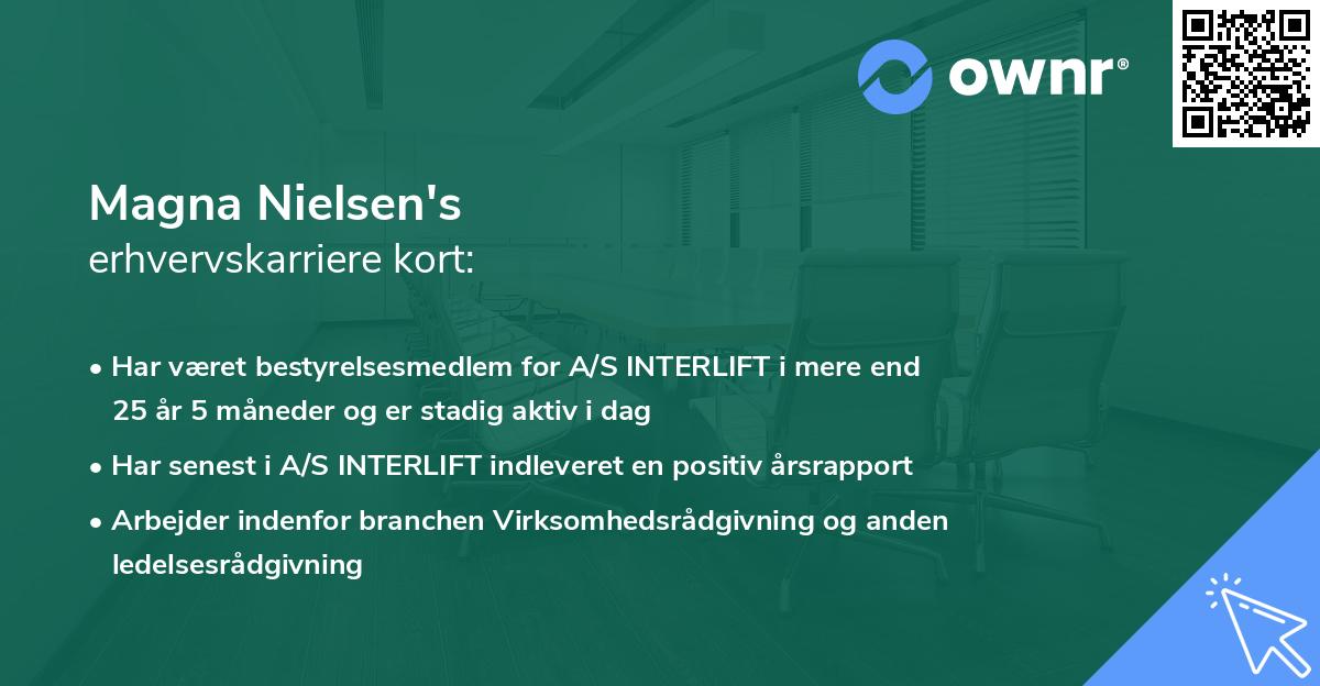 Magna Nielsen's erhvervskarriere kort