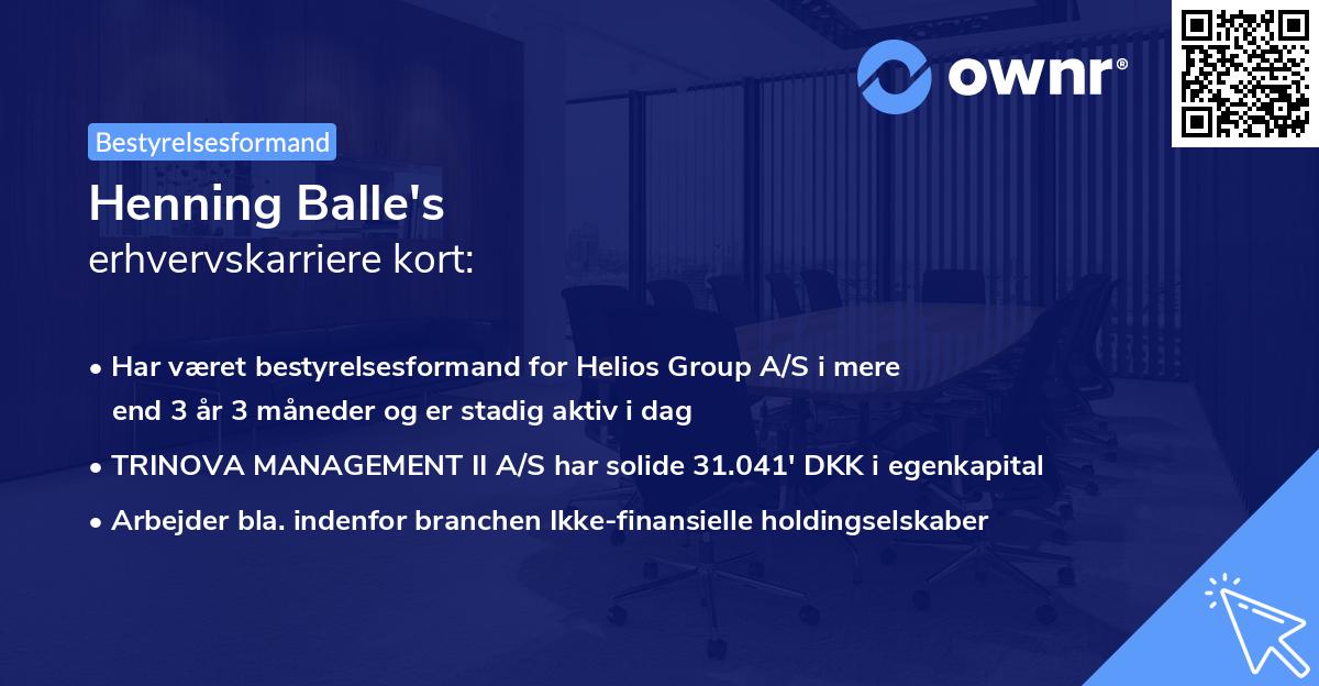 Henning Balle's erhvervskarriere kort