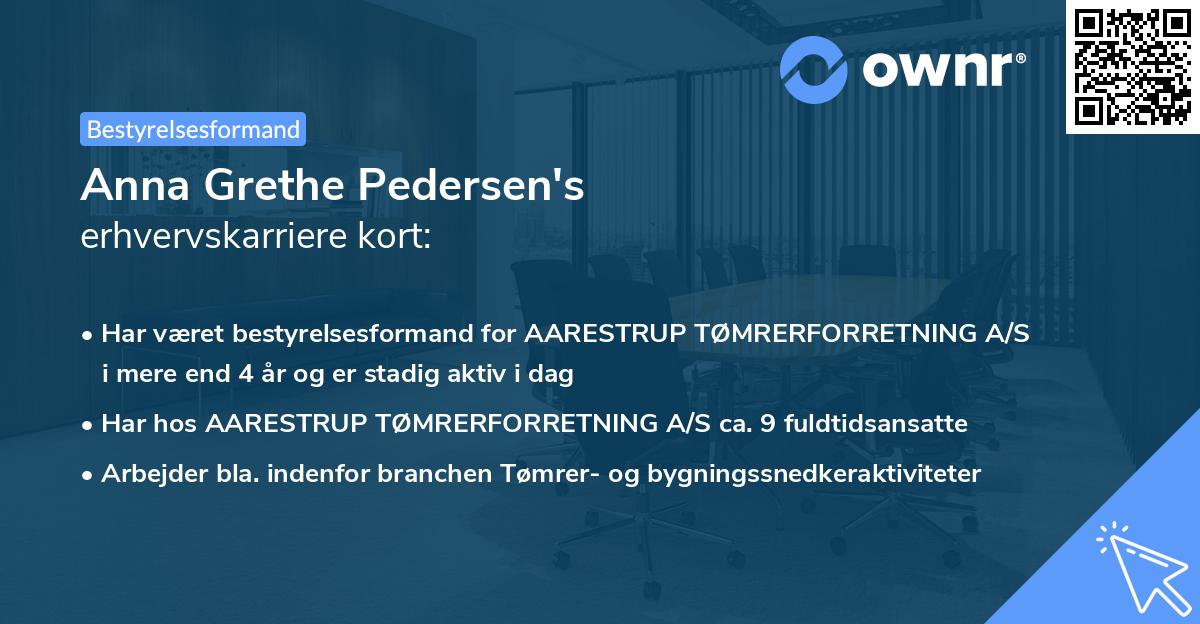 Anna Grethe Pedersen's erhvervskarriere kort