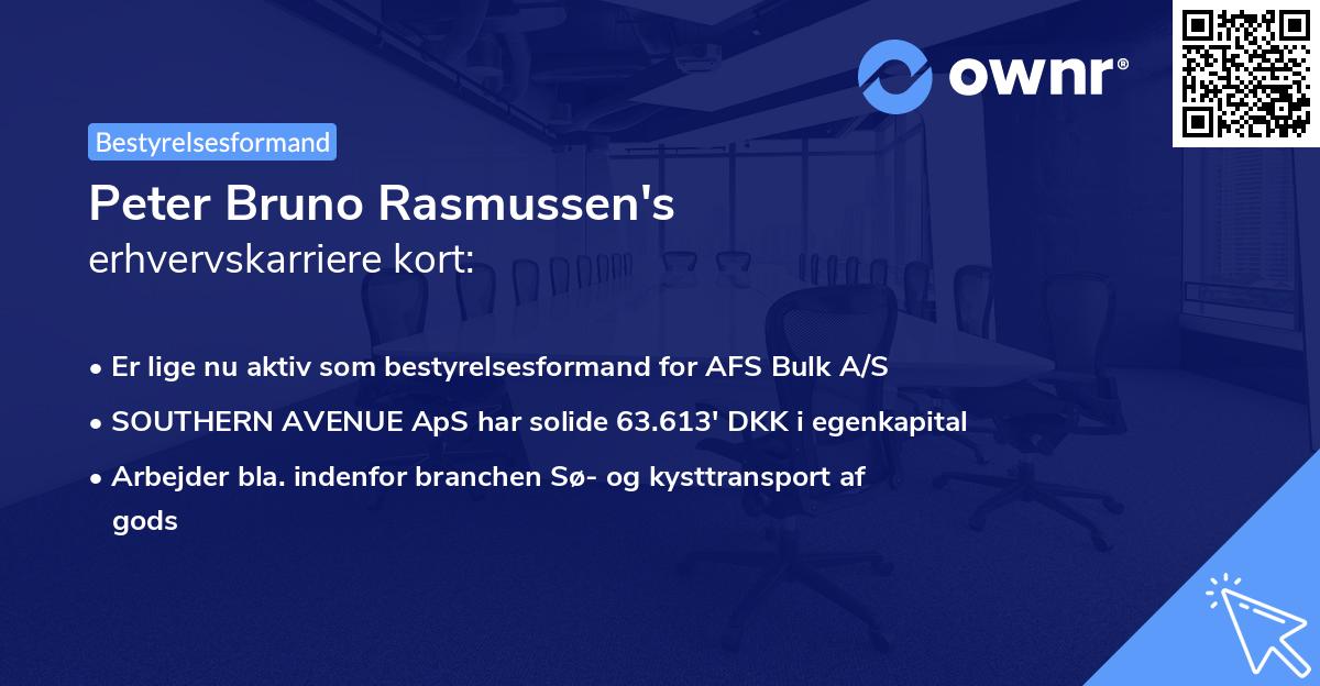 Peter Bruno Rasmussen's erhvervskarriere kort