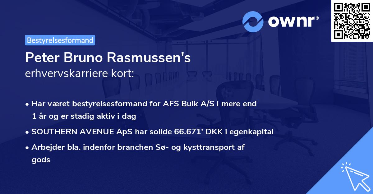 Peter Bruno Rasmussen's erhvervskarriere kort