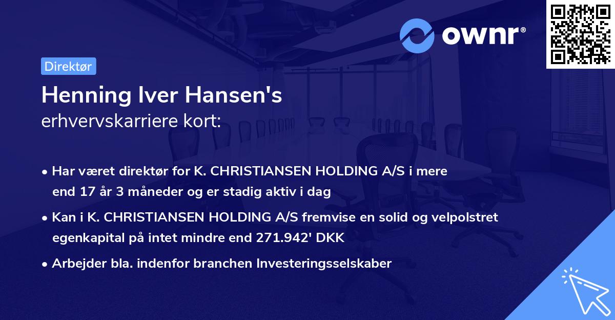 Henning Iver Hansen's erhvervskarriere kort