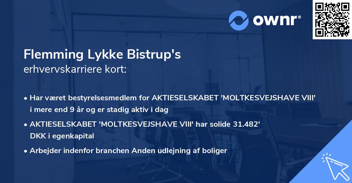 Flemming Lykke Bistrup's erhvervskarriere kort