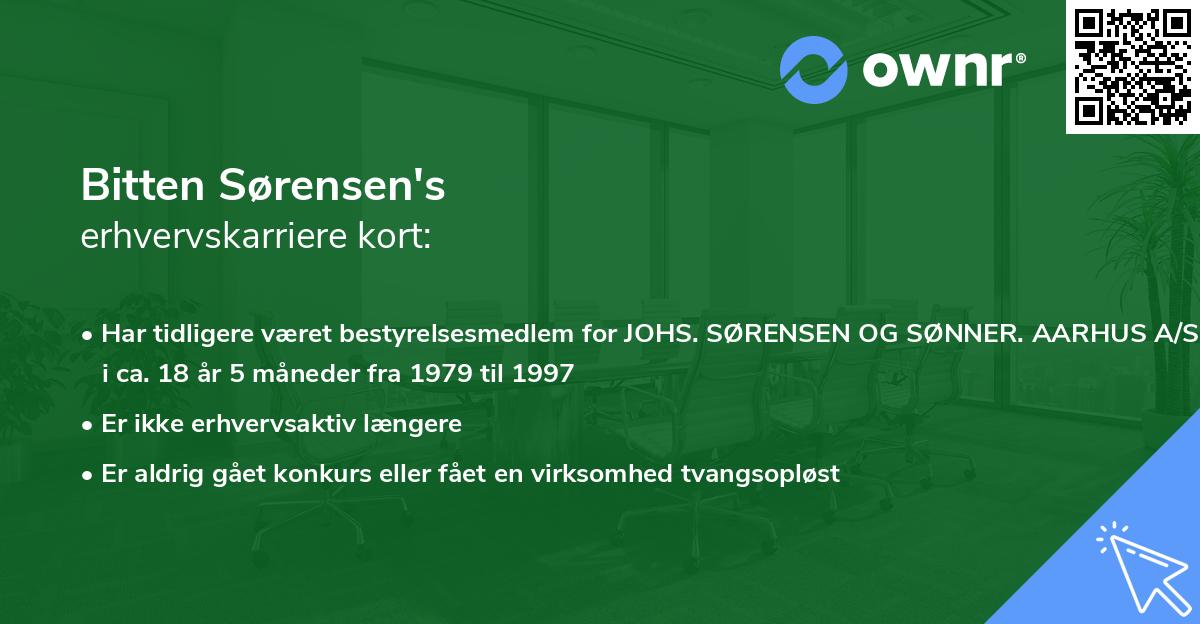 Bitten Sørensen's erhvervskarriere kort