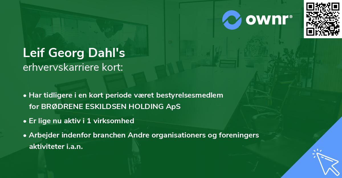 Leif Georg Dahl's erhvervskarriere kort