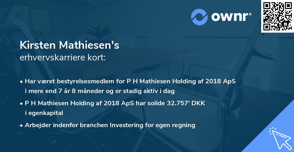 Kirsten Mathiesen's erhvervskarriere kort