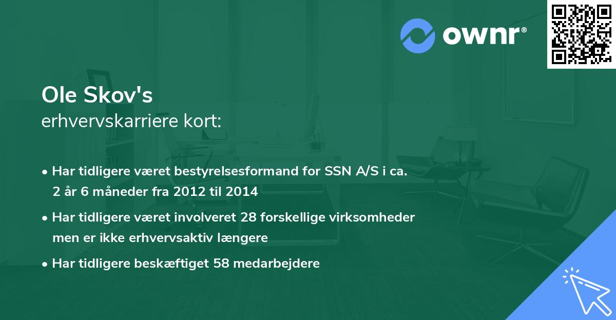 Ole Skov's erhvervskarriere kort