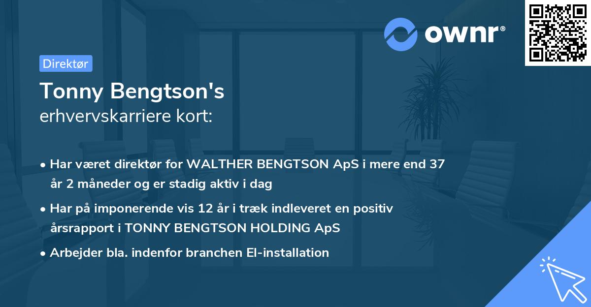 Tonny Bengtson's erhvervskarriere kort
