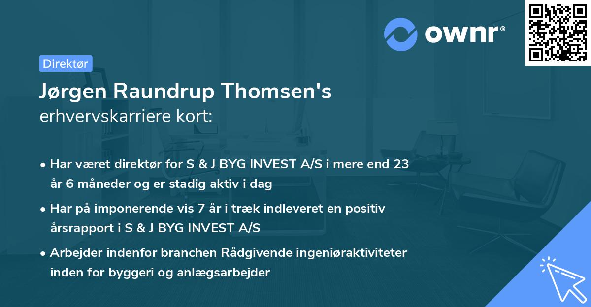 Jørgen Raundrup Thomsen's erhvervskarriere kort